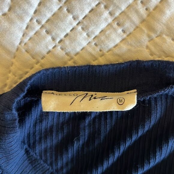 Hello Miz Ribbed Blue Midi Maternity Dress Size Medium - Picture 7 of 8